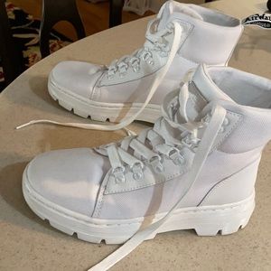 Doc Martens white canvas high